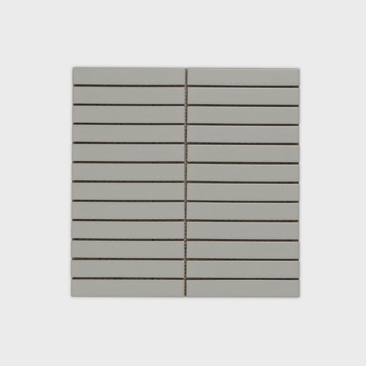 Kit-Kat Porcelain Light Grey Gloss Mosaic