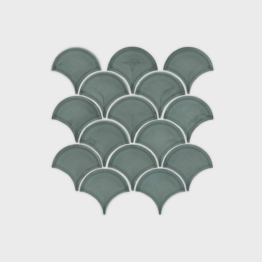 Moroccan Fan Gloss Mosaic Green